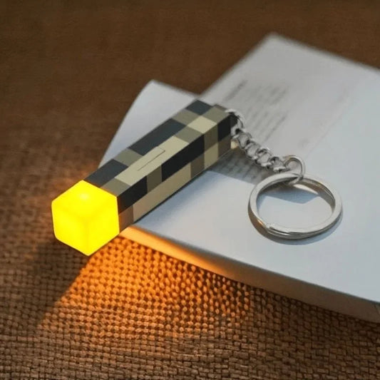 Minecraft Torch Light Keychain